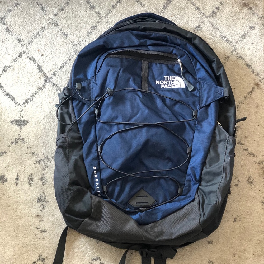 Navy north face backpack - barely used